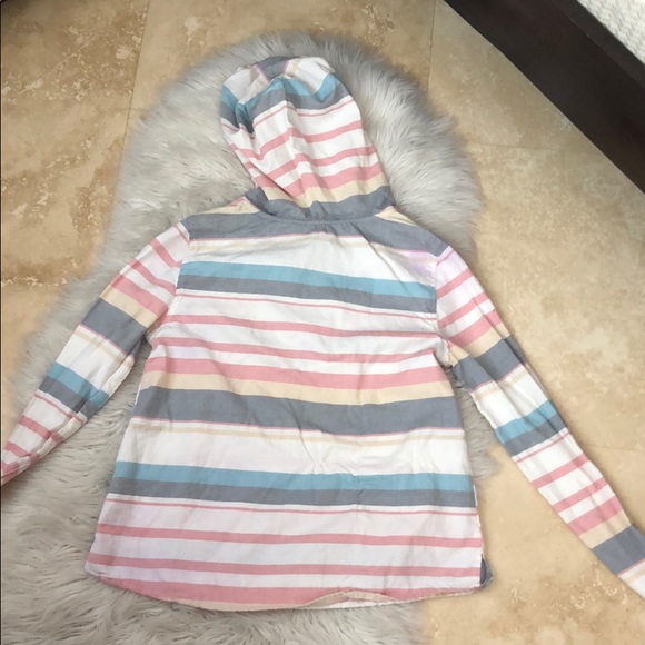 Roxy Hooded Long Sleeve Striped Poncho Shirt - Picture 7 of 7